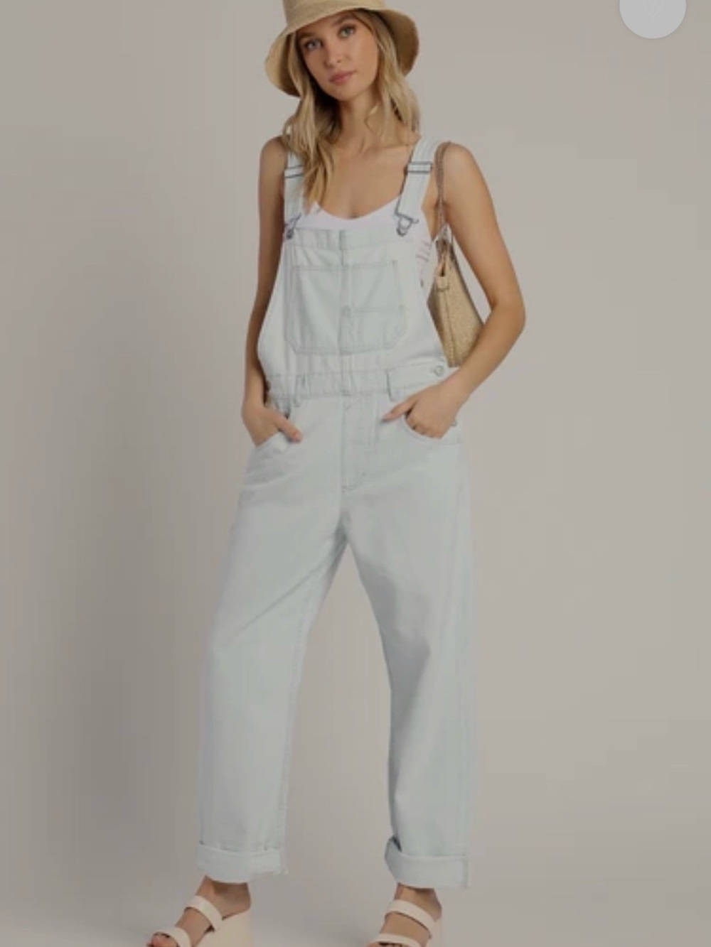 Free People Ziggy Light Blue Denim Overalls